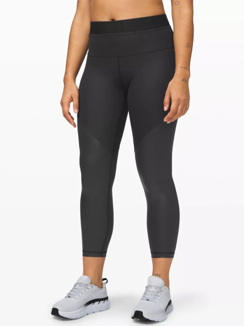 Lululemon Power Position HR Tight 25” Inseam Size 8 Matte Black Foil #LW5BWNS